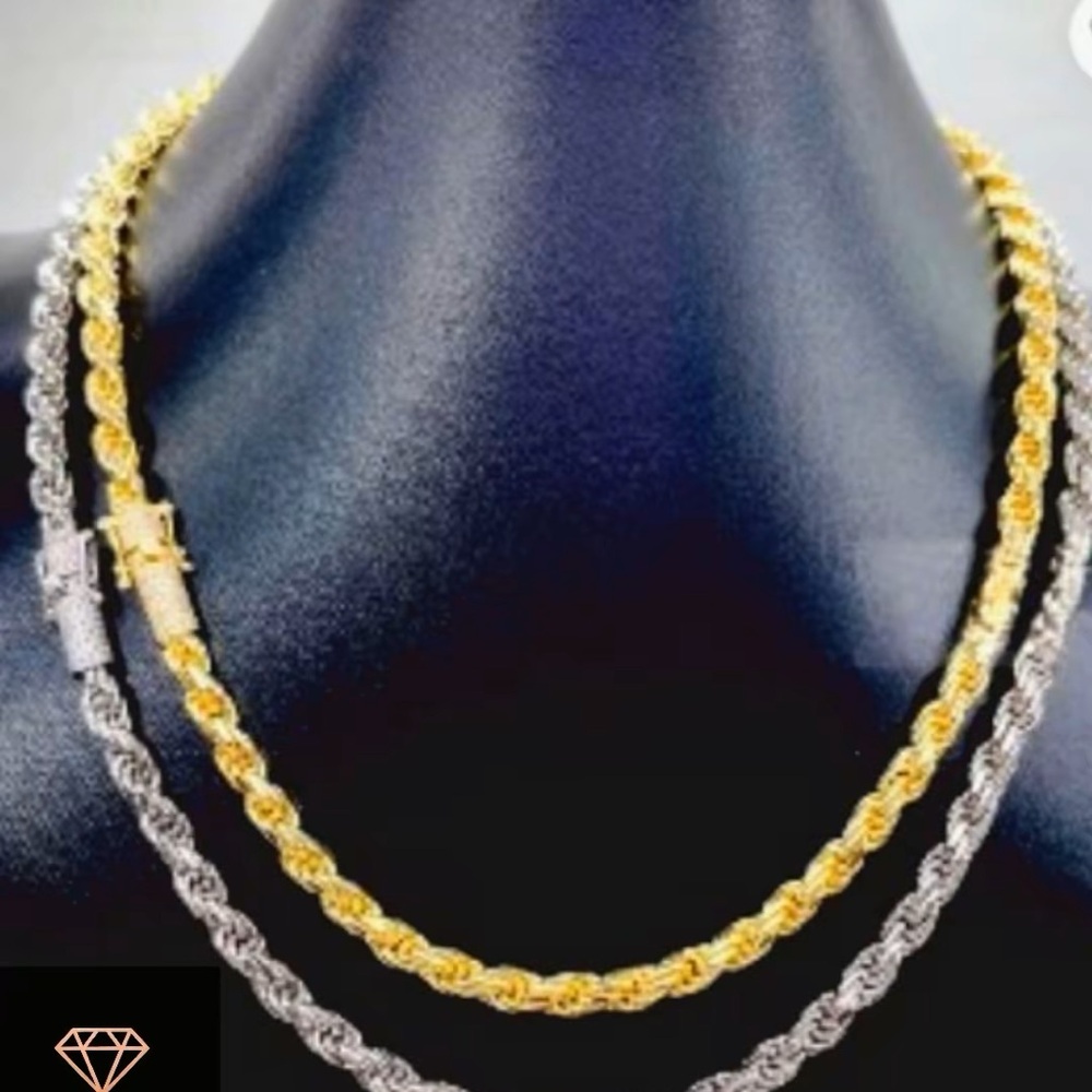 Plated Gold and Silver Rope Chain Jewelry